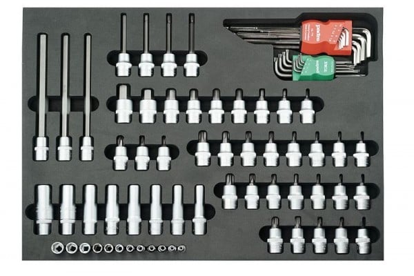 padre Modul Steckschlüssel,-Garnitur lang, 1/2" und 1/4" Antrieb, 61-teilig, 2313, 231300000