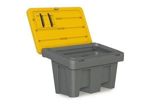 DENIOS Streugutbehälter GB 150 aus Polyethylen (PE), 150 Liter Volumen, Deckel gelb, 241875