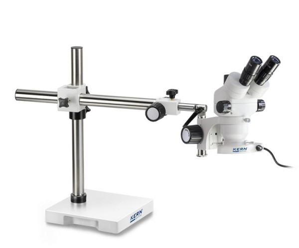 KERN Optics Stereomikroskop-Set, Teleskoparm mit Platte, Greenough 0,7 x - 4,5 x, Trinokular, Eyepiece HSWF 10 x / Ø 23mm, OZM 913