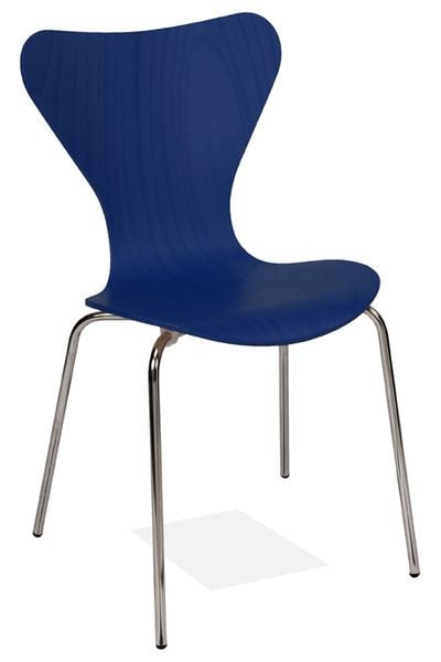 Kaiser-Sitzmöbel Eleganter Stapelstuhl KS16-N4gb, Farbe: ultramarinblau 5002, VE: 6 Stück, KS16-N4gb (Ultramarinblau)