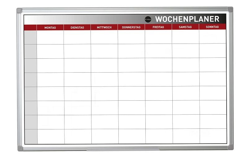 Bi-Office Earth Magnetischer Wochenplaner mit Aluminiumrahmen 60x90cm, GA03134790