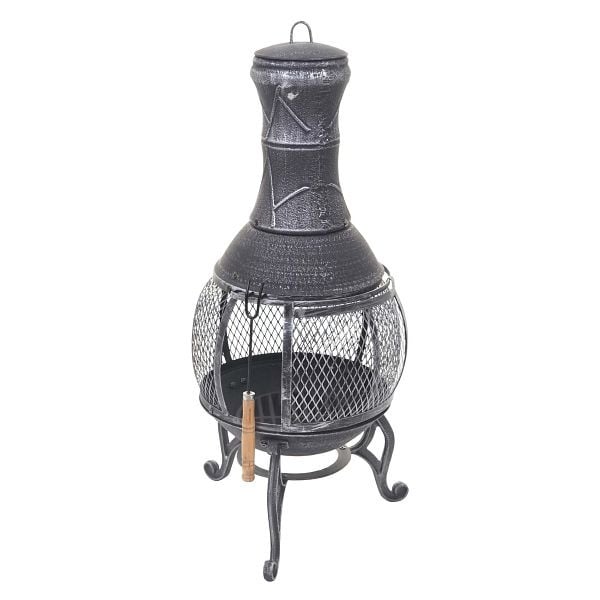 Mendler Terrassenofen HWC-F71, Feuerstelle Terrassenkamin Gartenkamin Gartenofen, Gusseisen 11,7kg 91x42x42cm, 70352