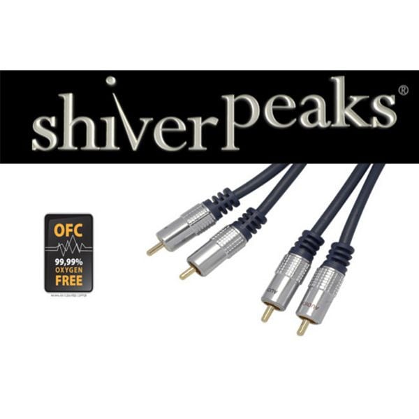 shiverpeaks PROFESSIONAL 2 verchromte Metall-Cinchstecker und 2 verchromte Metall-Cinchstecker, vergoldete Kontakte, 1,0m, 40102-1SPP