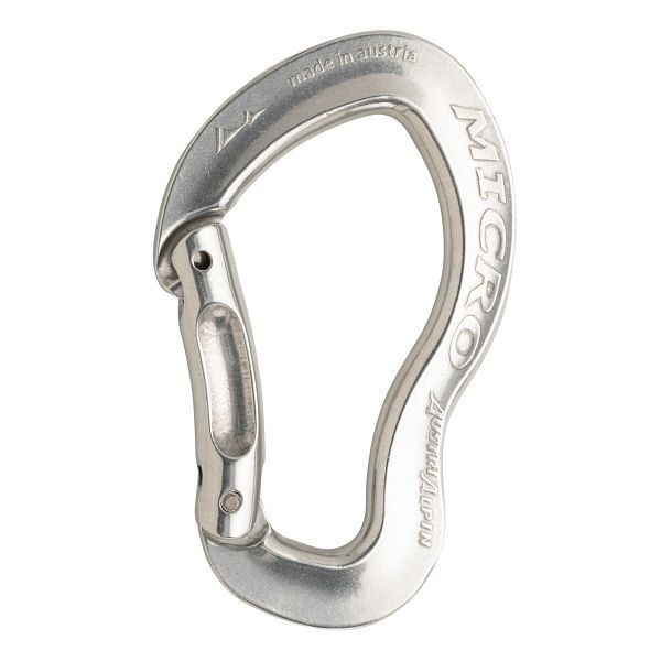 AustriAlpin Karabiner MICRO Drahtbügel, gerader Schnapper, poliert, VE: 40 Stück, KM06AM