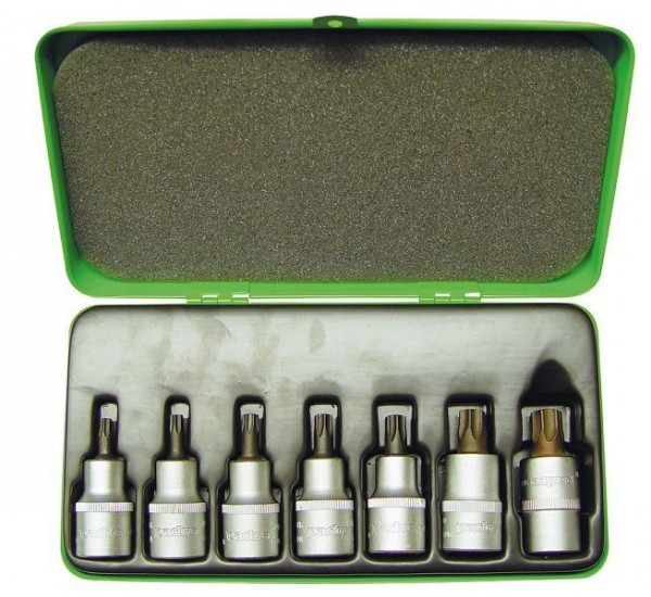 padre Steckschlüssel,-Garnitur 1/2" 986 Torx 7 teilig, T 27-30-40-45-50-55-60, 98610070