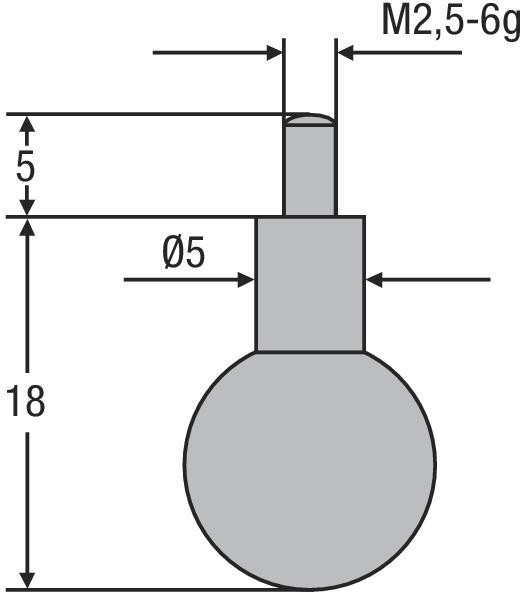 HELIOS PREISSER Messeinsatz, M2, 5mm, Kugel-ø 10,0 mm, 710187