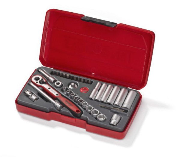 Teng Tools 1/4"-Steckschlüssel-Set, 6-Kant, 36 Teile, T1436