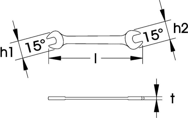 ELORA Mini-Doppelmaulschlüssel, 156BA-5x3, 0156305031000