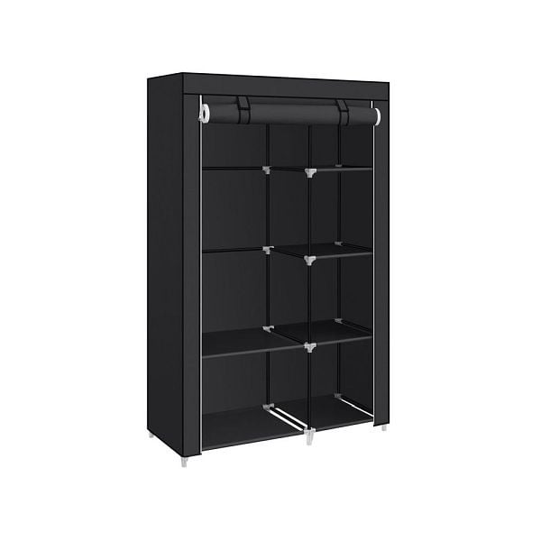 SONGMICS Stoffschrank mit Kleiderstange, Schwarz, RYG085B02