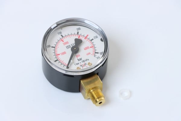 ELMAG Flaschendruckmanometer (Argon-CO2), Ø 50mm, 0-315 bar/0-4500 psi, AG 1/8' unten für Druckregler MINI (EUROMIG, ETP), 54135