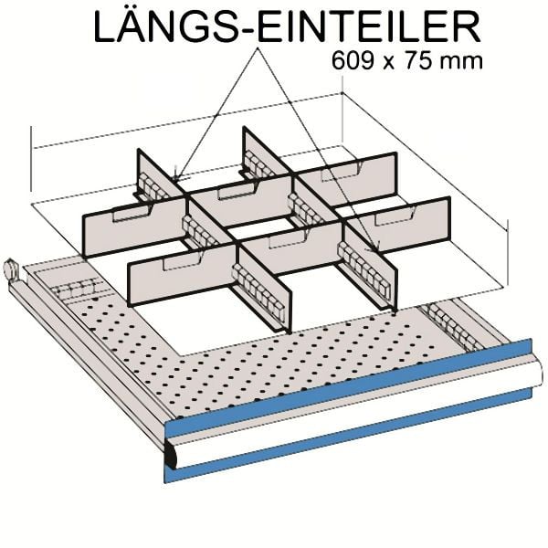 Metra Längs-Einteiler für 609 x 75mm, 10418