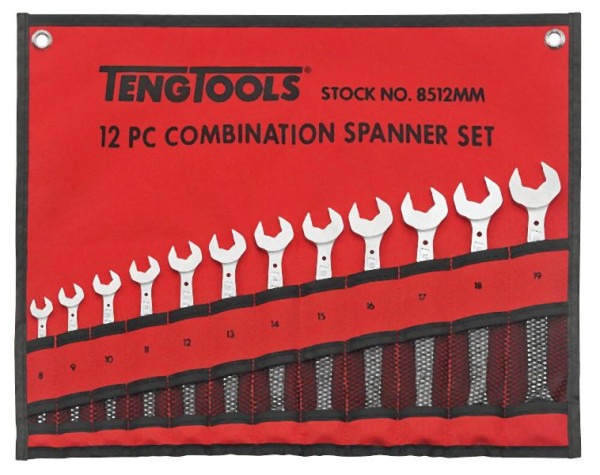 Teng Tools Kombischlüssel-Set, Anti-Rutsch, Werkzeugrolle, 12 Teile, 8512MM