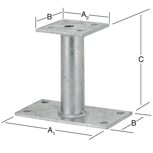 Vormann Podest-Stützschuh 150 x 70 x 132 verzinkt, 071328000