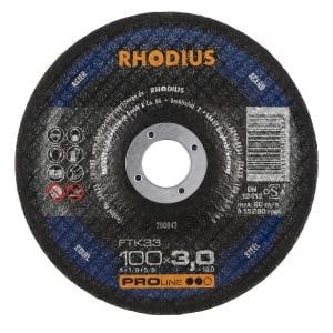 Rhodius PROline FTK33 Freihandtrennscheibe, Durchmesser [mm]: 100, Stärke [mm]: 3, Bohrung [mm]: 16, VE: 25 Stück, 200843