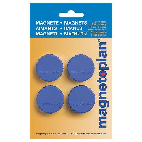 Magnetoplan Magnet Discofix Magnum, auf Blisterkarte, Farbe: dunkelblau, VE: 4 Stück, 16600414