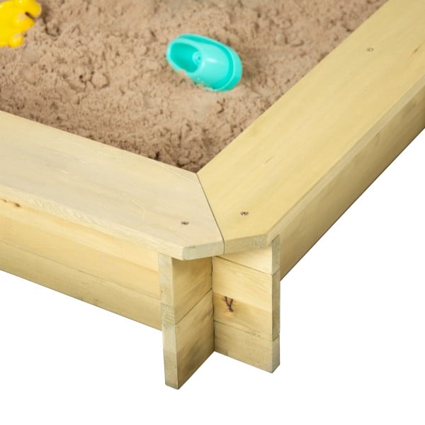 TP Toys Kinder-Holz-Sandkasten mit Sonnendach, 117x117x117cm, TP275