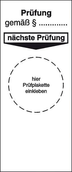 SafetyMarking Grundplakette, Prüfung gemäß .., BxH 4x9,5 cm, Folie, selbstklebend, VE: 4 Stück/Bogen, 30.3667