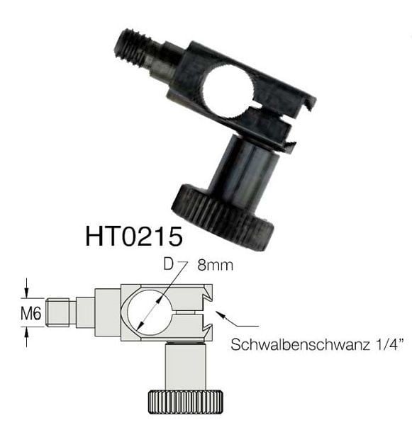 HoldTec Messuhrenaufnahme ohne Feineinstellung M6, HT0215