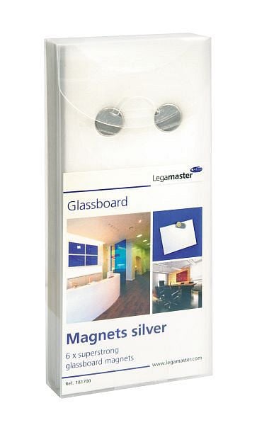 Legamaster Glasboardmagnete silber, VE: 6 Stück, 7-181700