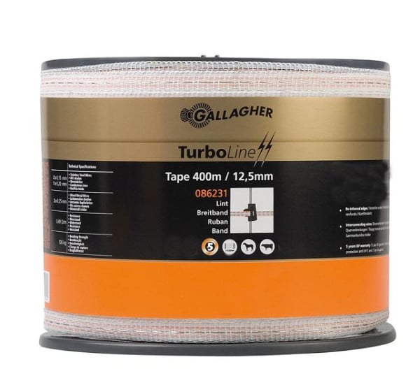 Gallagher TurboLine Breitband 12,5mm 400m weiß, 086231