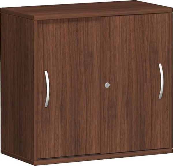 geramöbel Schiebetürenschrank 1 Dekor-Einlegeboden, abschließbar, 800x425x768, Nussbaum/Nussbaum, N-10S208-NN