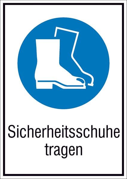 SafetyMarking Gebots-Kombischild, Sicherheitsschuhe tragen, BxH 13,1x18,5 cm, Folie, selbstklebend, 21.0697