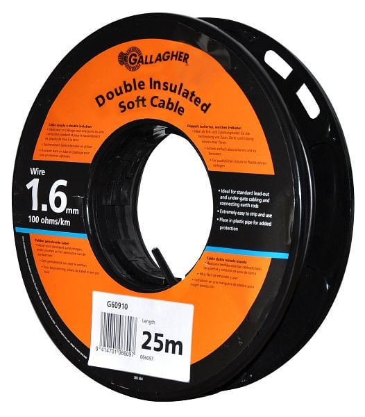 Gallagher Erd-/Zuleitungskabel 1,6mm 25m 100 Ohm/km, 066097