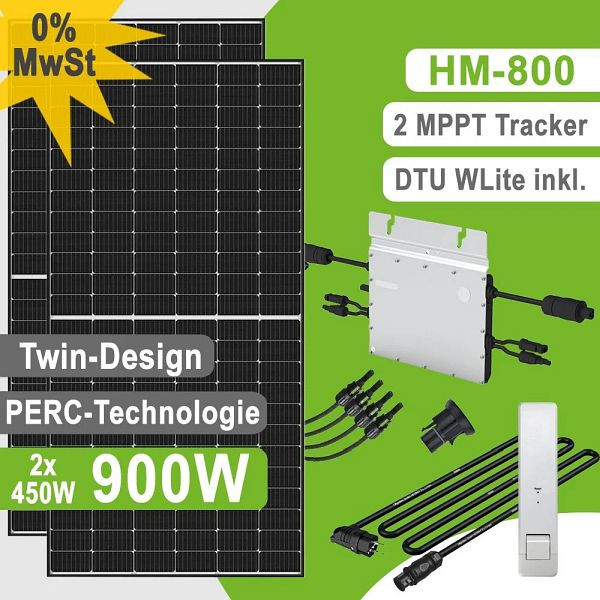 Offgridtec Balkonkraftwerk SolarDirect Luxen + WiFi 900W HM-800, 4-01-016446