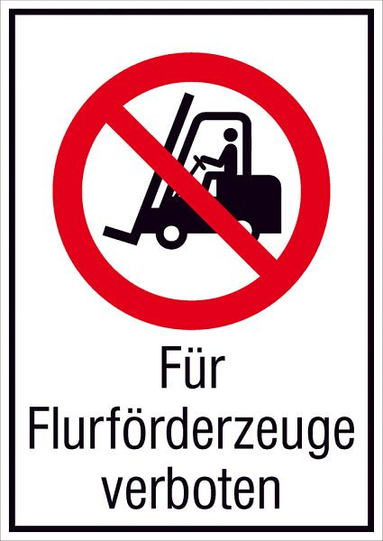 SafetyMarking Verbots-Kombischild, Für Flurförderzeuge verboten, BxH 13,1x18,5 cm, Folie, selbstklebend, 21.A6120