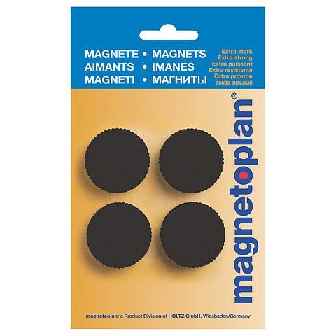 Magnetoplan Magnet Discofix Magnum, auf Blisterkarte, Farbe: schwarz, VE: 4 Stück, 16600412