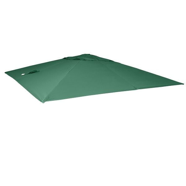 Mendler Ersatz-Bezug für Luxus-Ampelschirm HWC-A96, Sonnenschirmbezug Ersatzbezug, 3x4m (Ø5m) Polyester 3,5kg, dunkelgrün, 158551