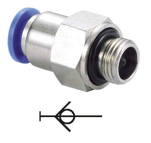 timmer B-SGE-4-1/8-MSv-KU, Selbstsperrende Gerade Einschraubverschraubung zylindrisch mit Stopp-Funktion, Gewinde: 1/8", VE: 10 Stück, 03170250