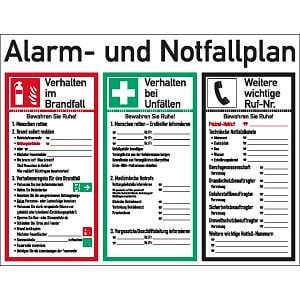 Moedel Alarm- und Notfallplan ISO 7010, Kunststoff, 620x480 mm, 57278