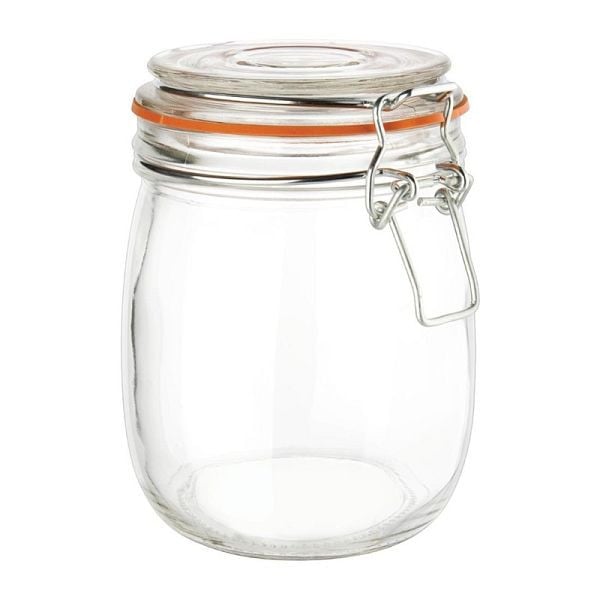 Vogue Einmachglas 0,5L, Kapazität: 0,5 L, Maße: 10,5(H) x 10,5(B) x 8,9(Ø) cm, Gewicht: 590 g, P490