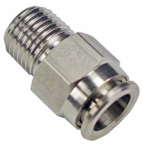 timmer BS-GEk-8-1/8-VA, Gerade Einschraubverschraubung konisch, Edelstahl, Schlauch-Ø: 8 mm, Gewinde: 1/8'', VE: 10 Stück, 03015079