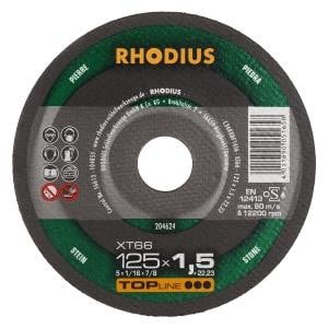 Rhodius TOPline XT66 Extradünne Trennscheibe, Durchmesser [mm]: 125, Stärke [mm]: 1.5, Bohrung [mm]: 22.23, VE: 50 Stück, 204624