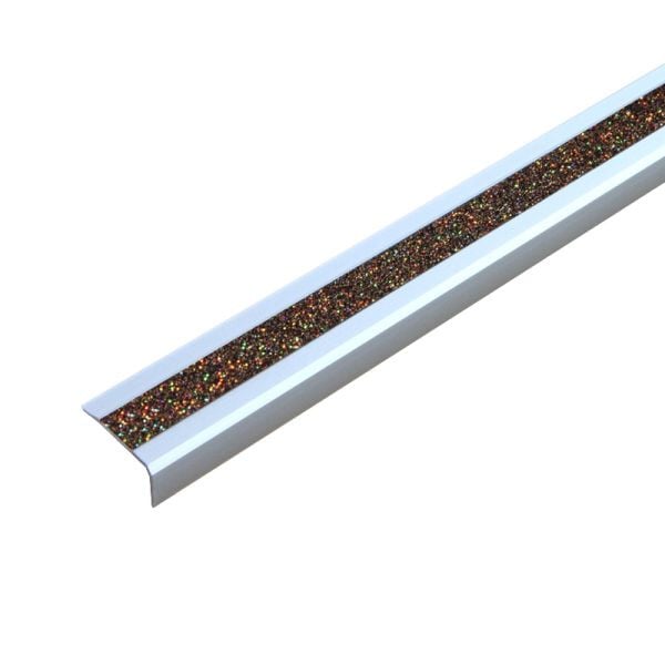 Mehlhose Antirutschtreppenkantenprofil Aluminium mit m2 Antirutschbelag, GlitterGrip gold 53x1000x31mm, selbstklebend, ATM8KF2sk