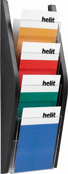 helit Wandbogendisplay "the arc" 4 x DIN A5 hoch, schwarz, H6270295