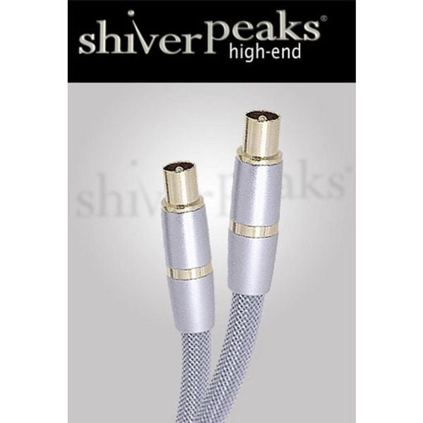 shiverpeaks HIGH-END-Antennen-Anschlusskabel, Koax-Stecker auf Koax-Kupplung, Metall-Stecker mit vergoldeten Kontakten,-Silber-Nylon, 10,0m, 80208-SPH-L