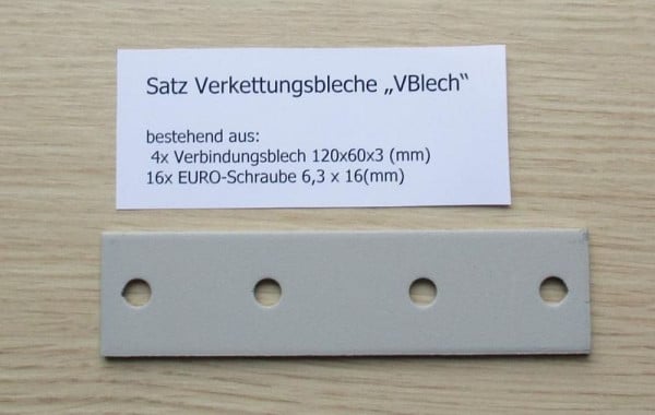 Hammerbacher Verbindungsbleche (4 Stück) oder Verkettungsplatten, VBLECH