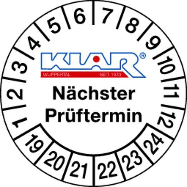 Schilder Klar Prüfplakette, individuelle Gestaltung im Schildergenerator, 30 mm Folie selbstklebend, VE: 100 Stück, 61/01