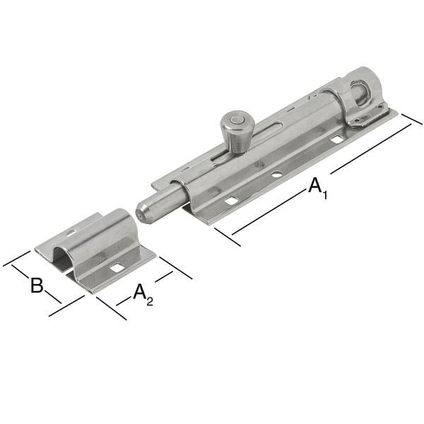 Vormann Türschlossriegel 130 x 40 x 43,5 mm, VE: 2 Stück, 010104130