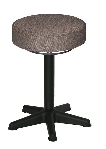 Lotz Arbeitshocker, Sitz Polster anthrazit, Kunststoff-Fußkreuz schwarz, Ø 440 mm, Ringumauslösung, Sitzhöhe 530-720 mm, 3510.03