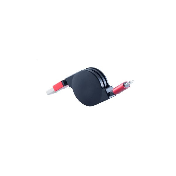 shiverpeaks BASIC-S, Lightning 8-Pin Ladekabel, USB-A-Stecker auf Lightning Stecker, ausziehbar, rot, 0,8m, BS14-50148