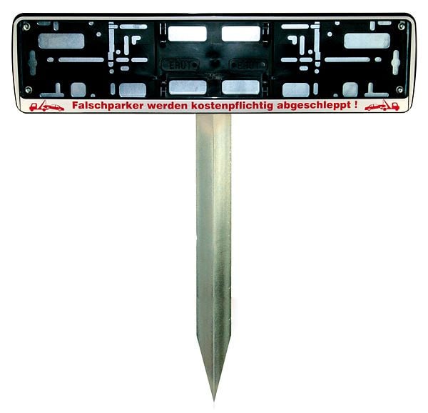 SafetyMarking Einschlagpfosten, Falschparker werden kostenpflichtig abgeschleppt, für Parkplatzschilder 52,0 x 11,0 cm, H 75 cm, Stahl, 90.5524