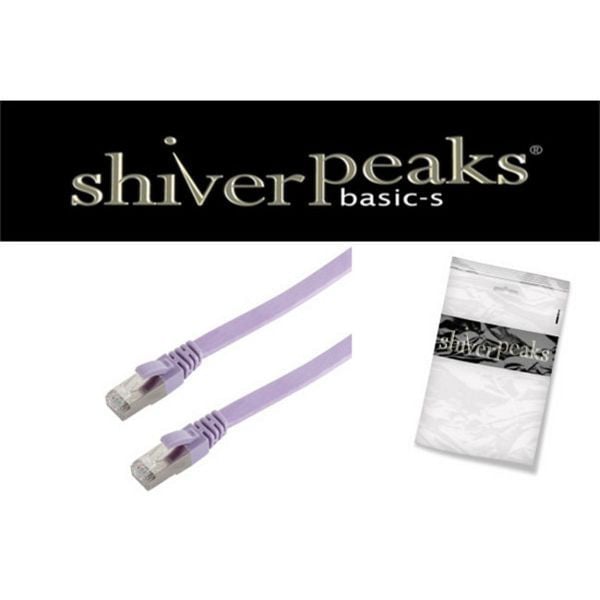 shiverpeaks BASIC-S, RJ45 Patchkabel-Flachkabel, Flat U/FTP mit CAT 7 Rohkabel, slim, violett, 7,5m, BS75517-SLV