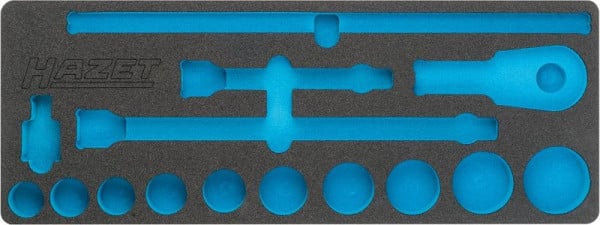 Hazet 2-Komponenten Weichschaum-Einlage, 2-Komponenten Weichschaum-Einlage leer für 1000, 1000 Z Abmessungen / Länge: 570 mm x 220 mm, 163-396L