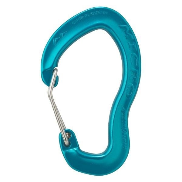 AustriAlpin Karabiner MICRO Drahtbügel, eloxiert, azur, VE: 40 Stück, KM01BL-B