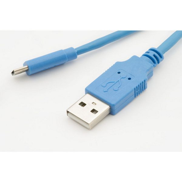 S-Conn USB-Lade- und Synckabel USB A Stecker auf USB micro B Stecker, blau 1,8m, 33090-B