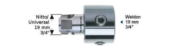 Karnasch Adapter Uni auf Weldon Bohrung 6,34mm, VE: 3 Stück, 201311